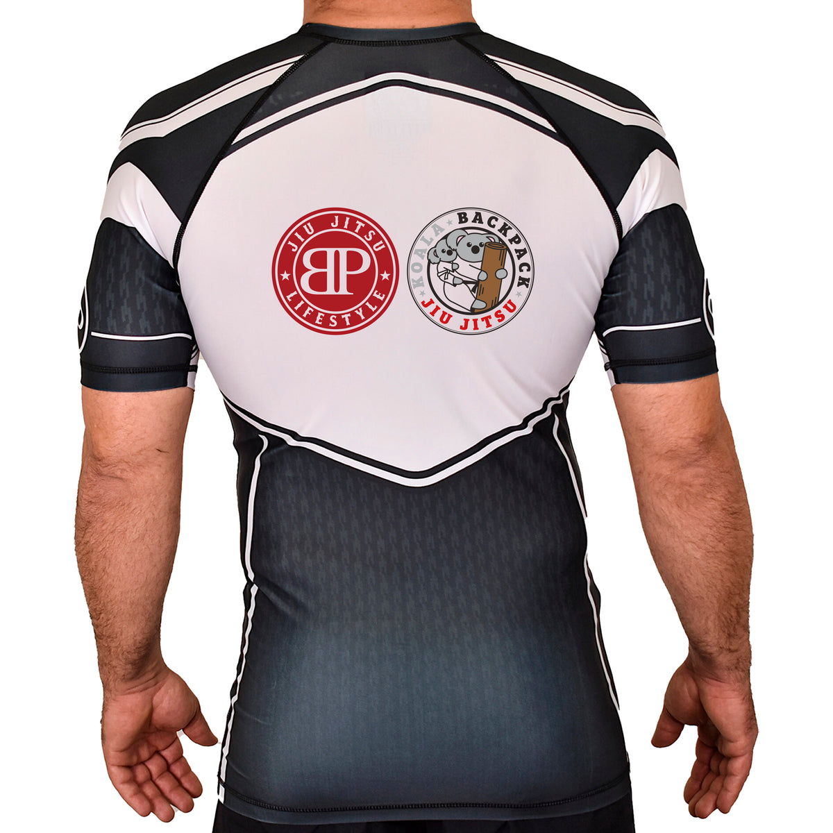 Koala Backpack Jiu Jitsu Academy Rash Guards Black/White #8004 A