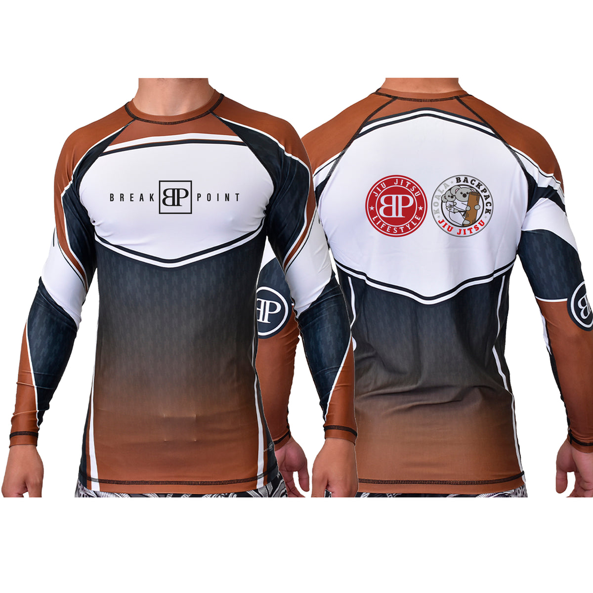 Koala Backpack Jiu Jitsu Academy Ranked Long Sleeve Rash Guards #8004 A