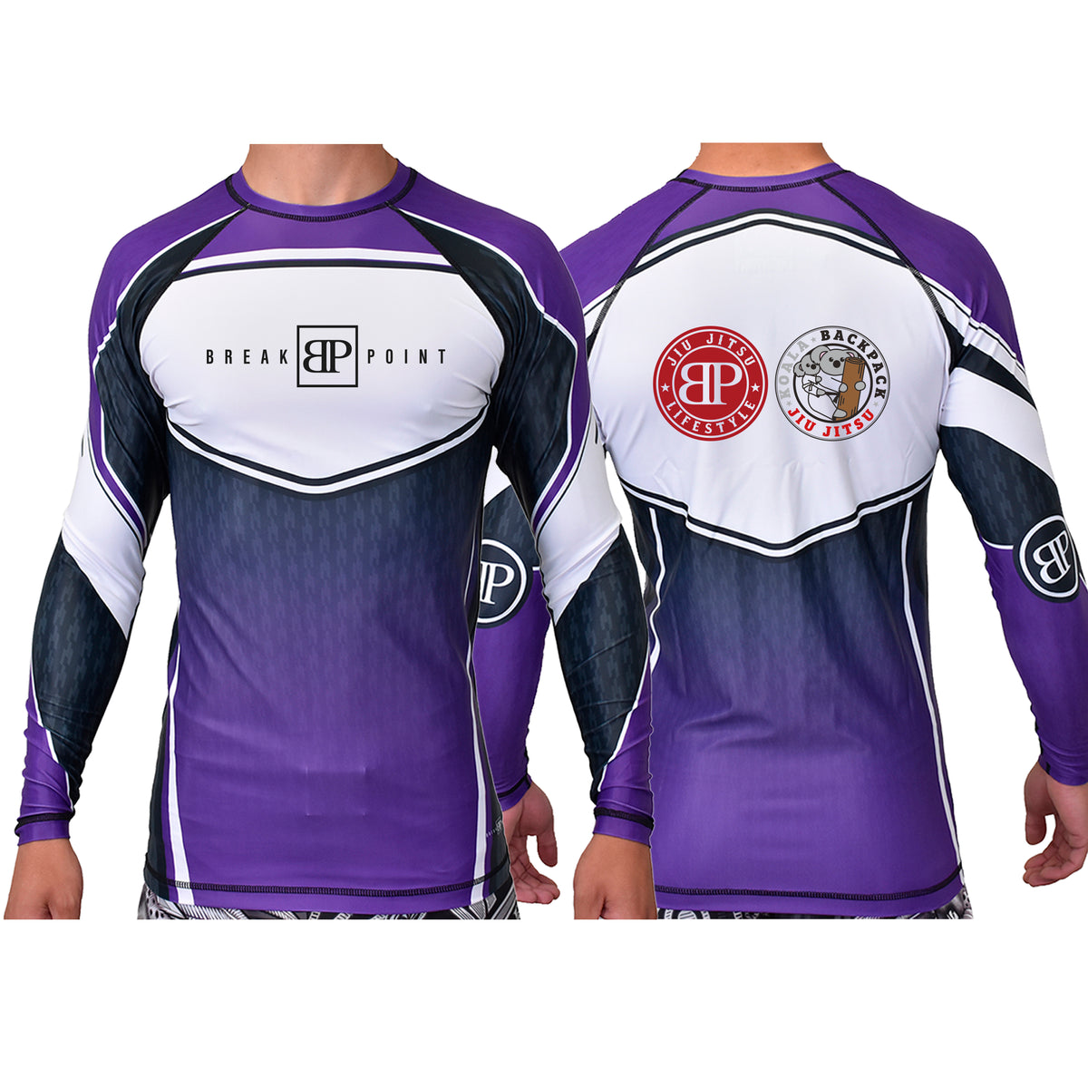 Koala Backpack Jiu Jitsu Academy Ranked Long Sleeve Rash Guards #8004 A