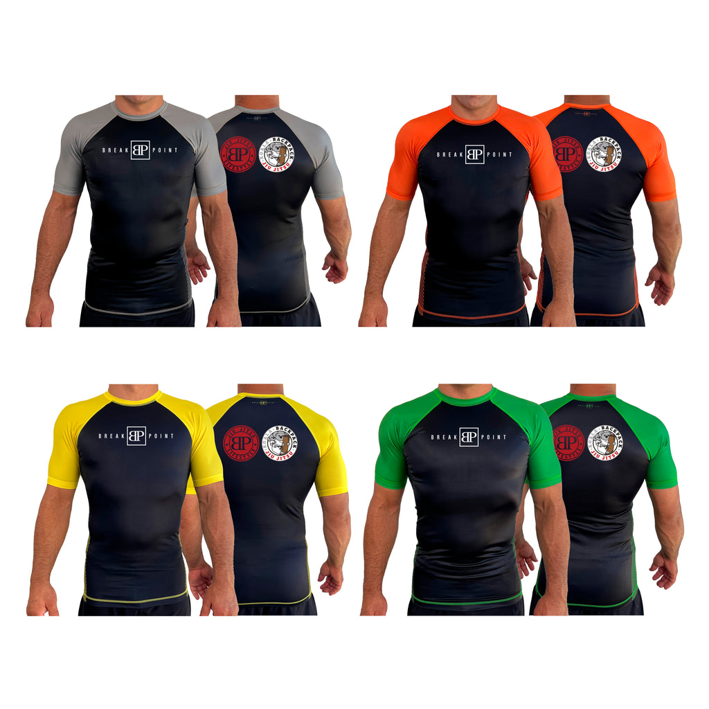 Koala Backpack Jiu Jitsu All Black Ranked Short Sleeve Rash Guards  #8004 A