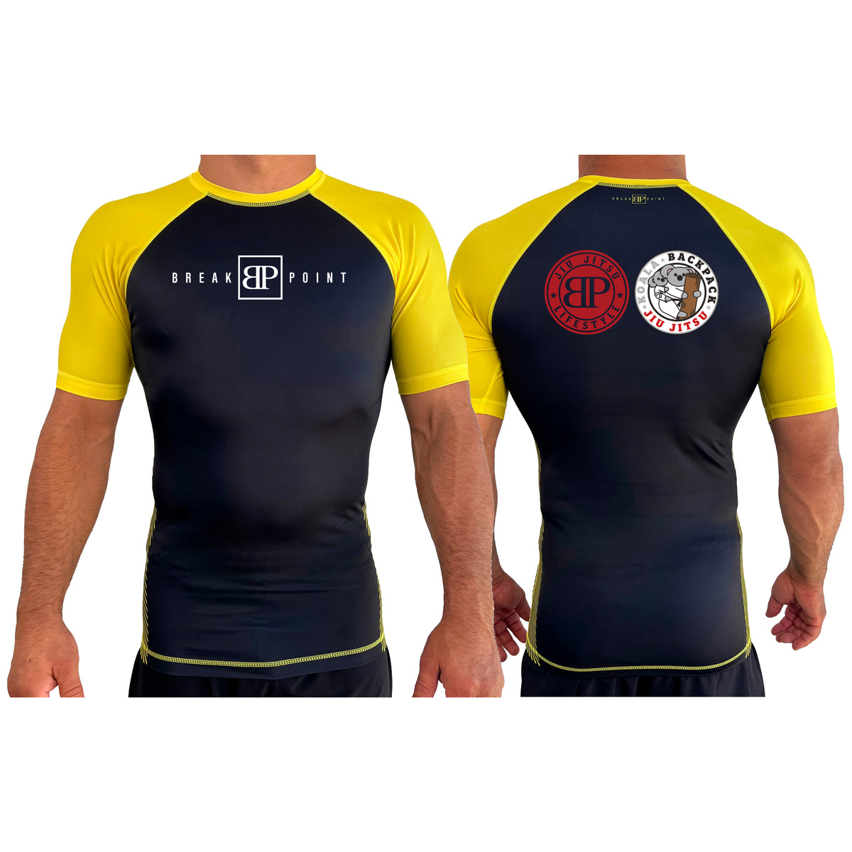 Koala Backpack Jiu Jitsu All Black Ranked Short Sleeve Rash Guards  #8004 A
