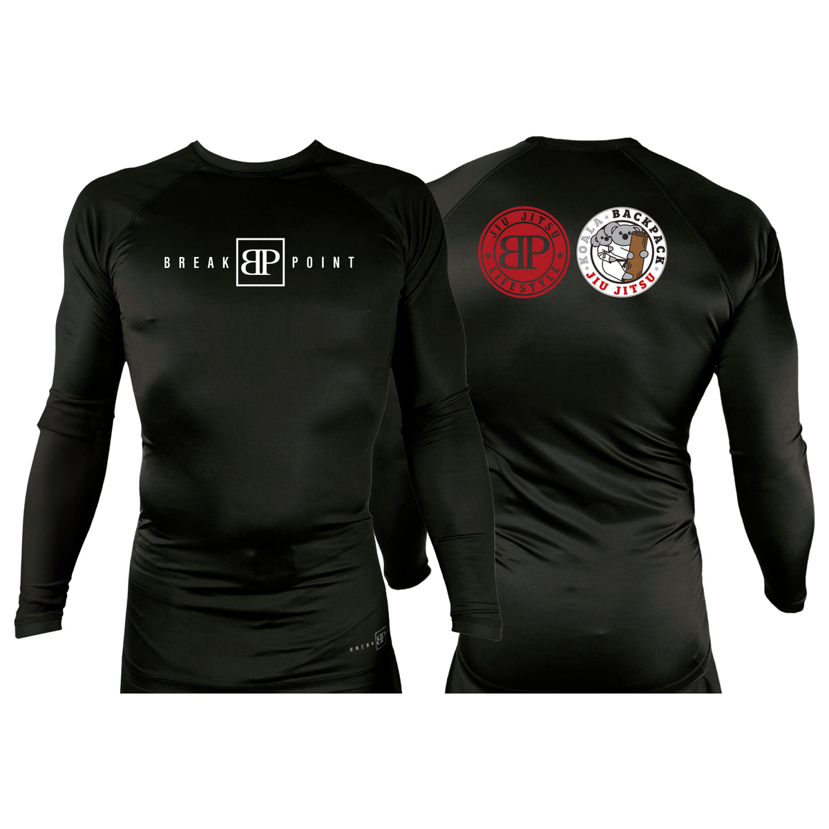Koala Backpack Jiu Jitsu All Black Custom Rash Guards Long Sleeve #8004