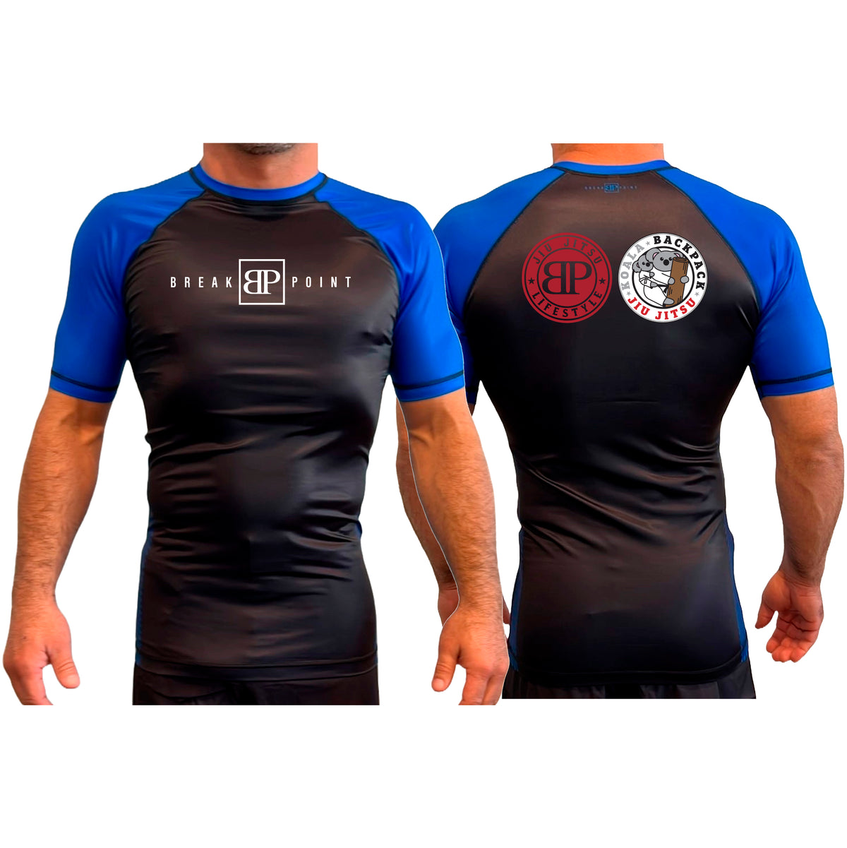 Koala Backpack Jiu Jitsu All Black Ranked Short Sleeve Rash Guards #8004 A