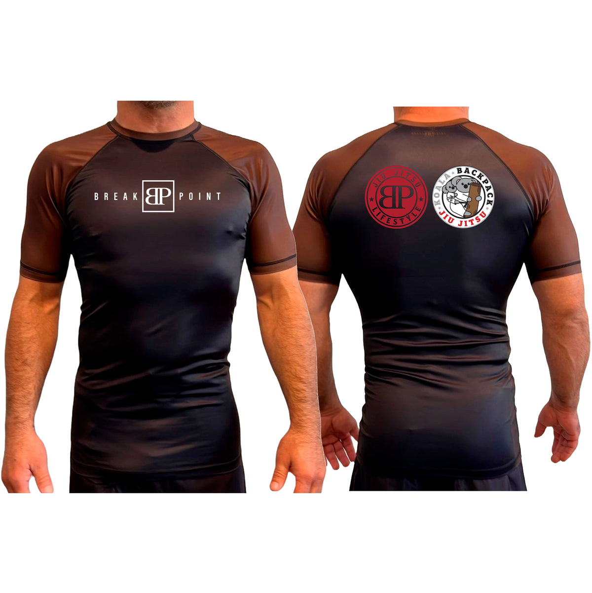 Koala Backpack Jiu Jitsu All Black Ranked Short Sleeve Rash Guards #8004 A