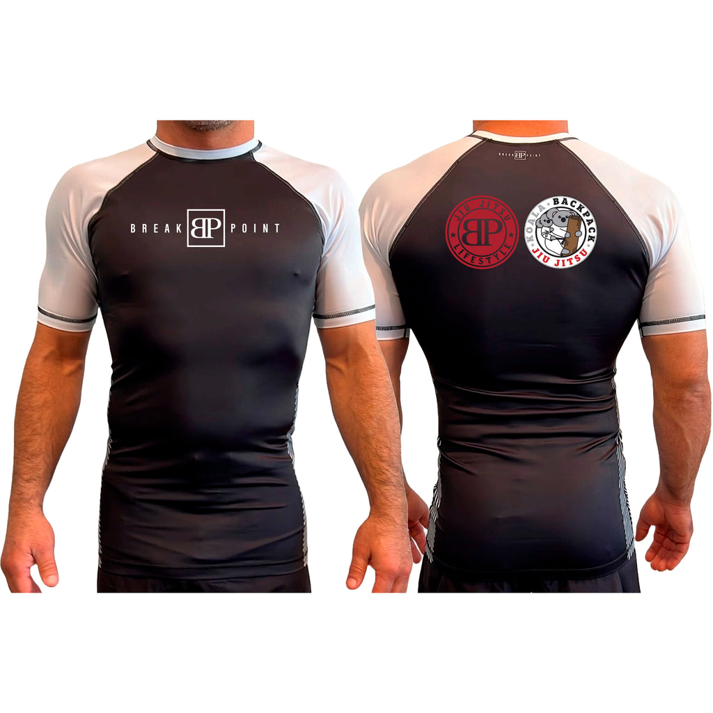 Koala Backpack Jiu Jitsu All Black Ranked Short Sleeve Rash Guards #8004 A