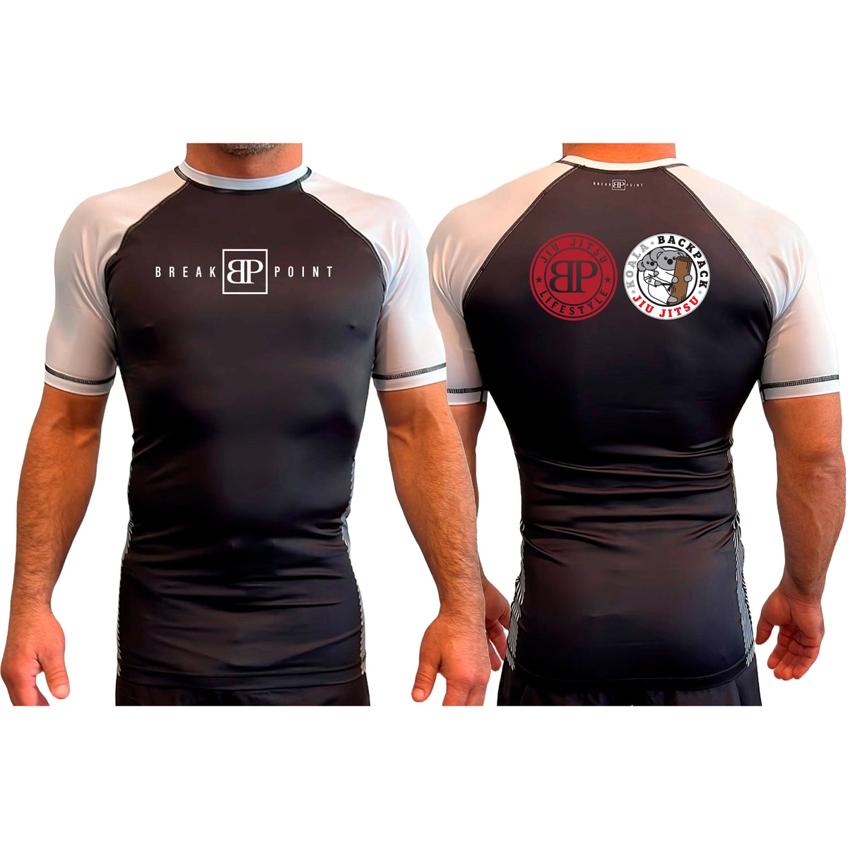 Koala Backpack Jiu Jitsu All Black Ranked Short Sleeve Rash Guards #8004 A