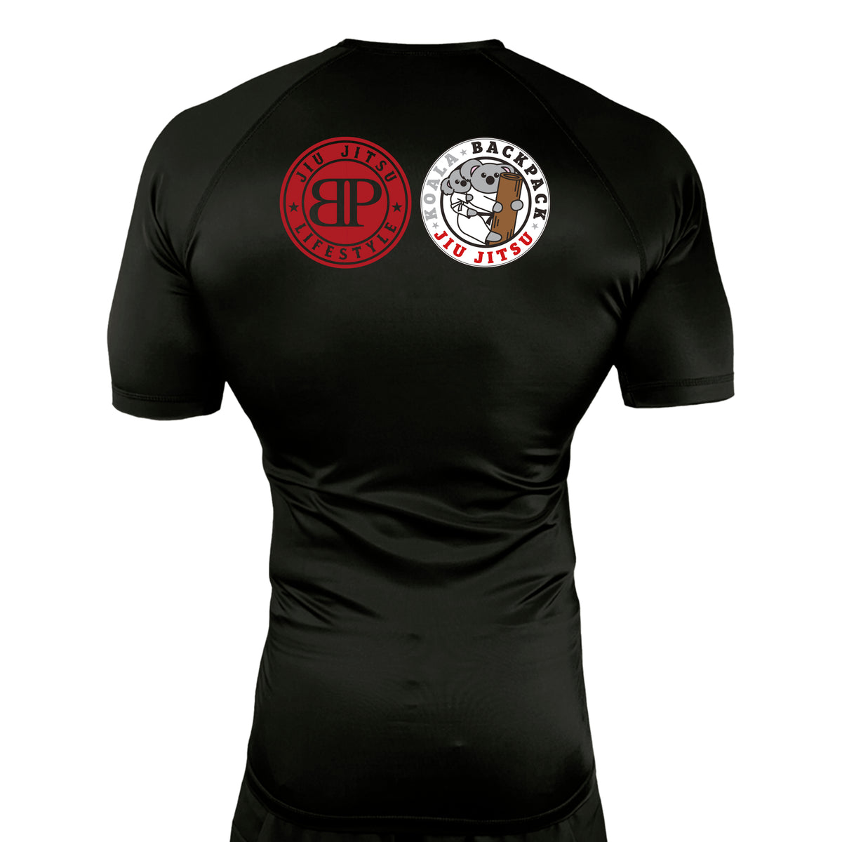Koala Backpack Jiu Jitsu All Black Custom Rash Guards Short Sleeve #8004