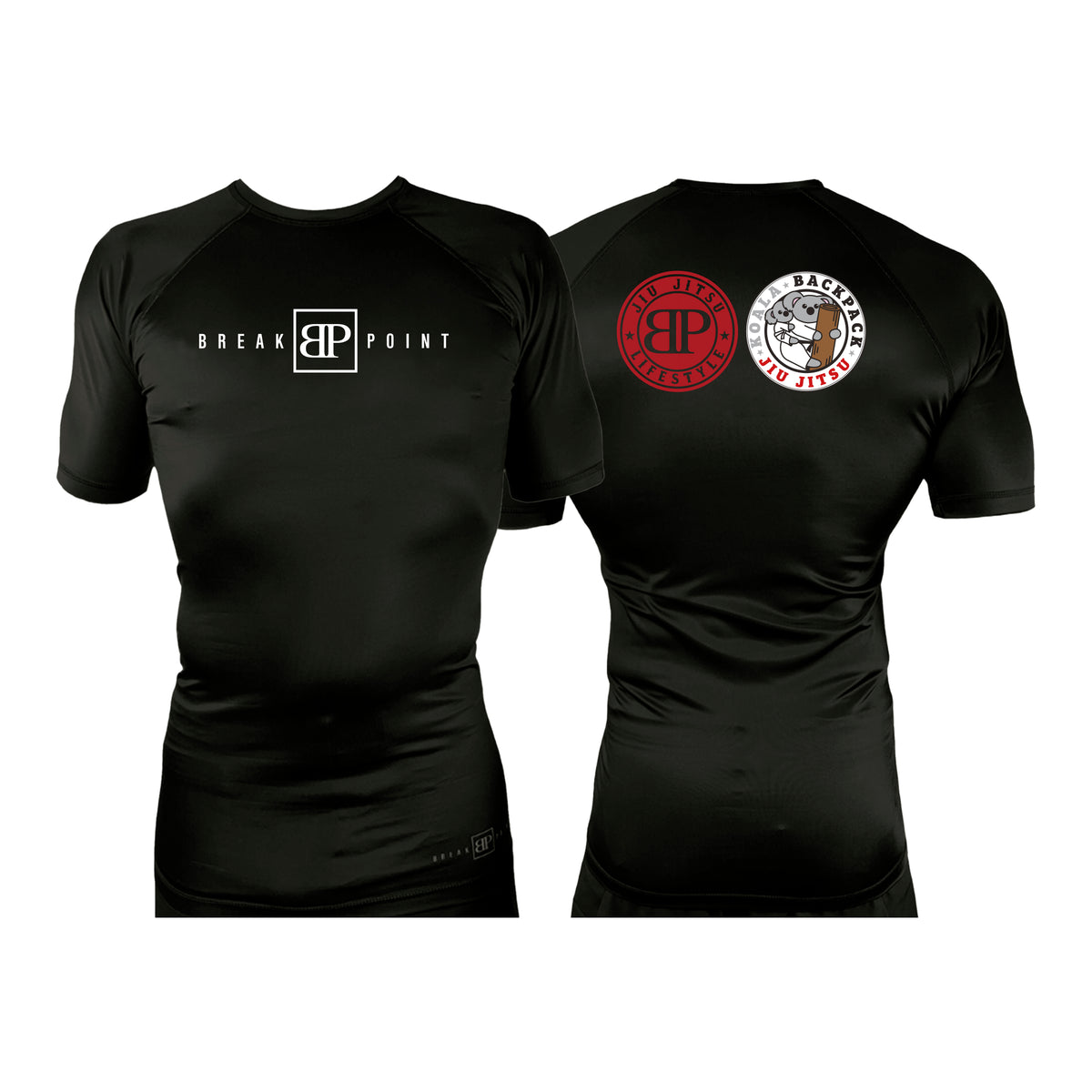 Koala Backpack Jiu Jitsu All Black Custom Rash Guards Short Sleeve #8004