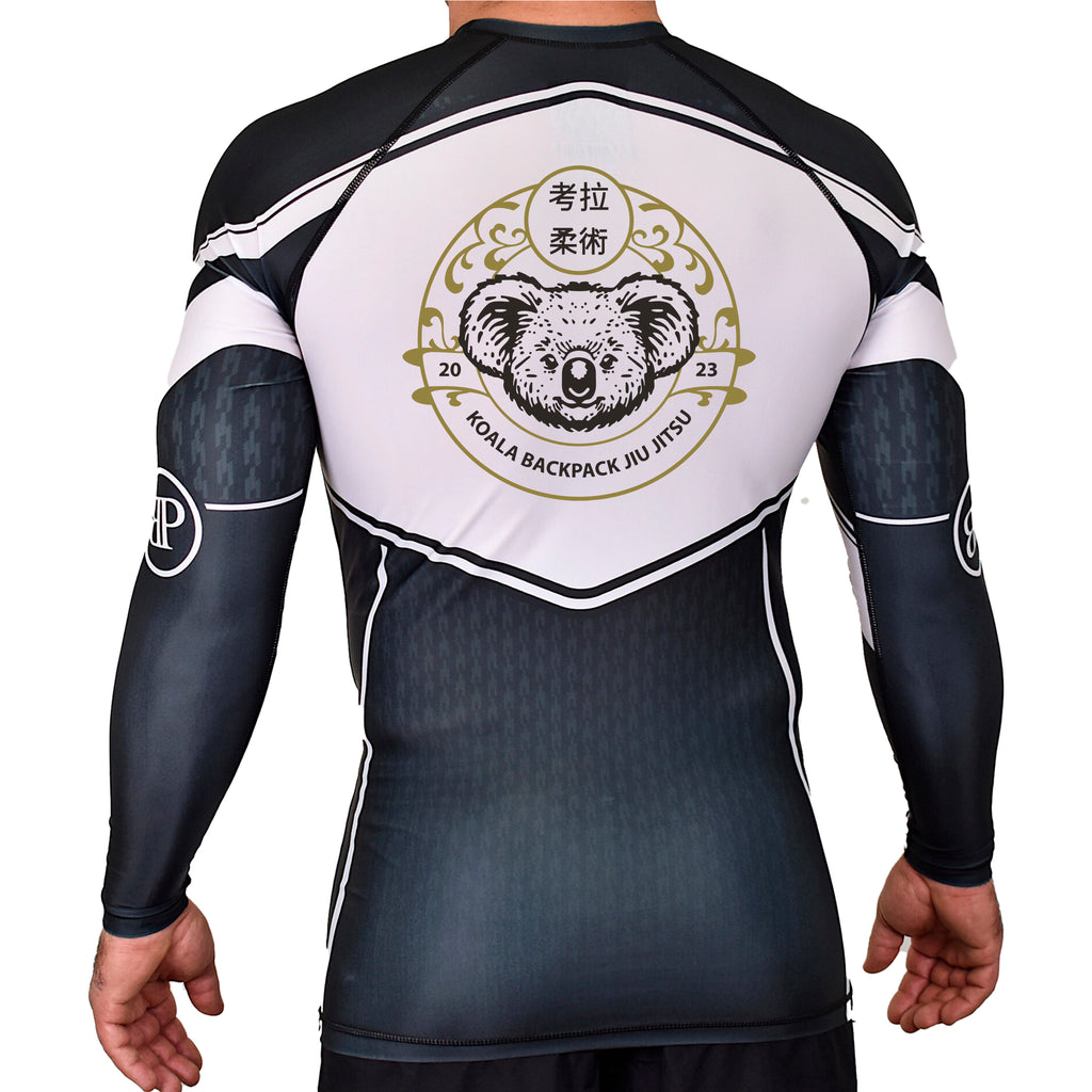 Koala Backpack Jiu Jitsu Academy Rash Guards Black/White #8004 C
