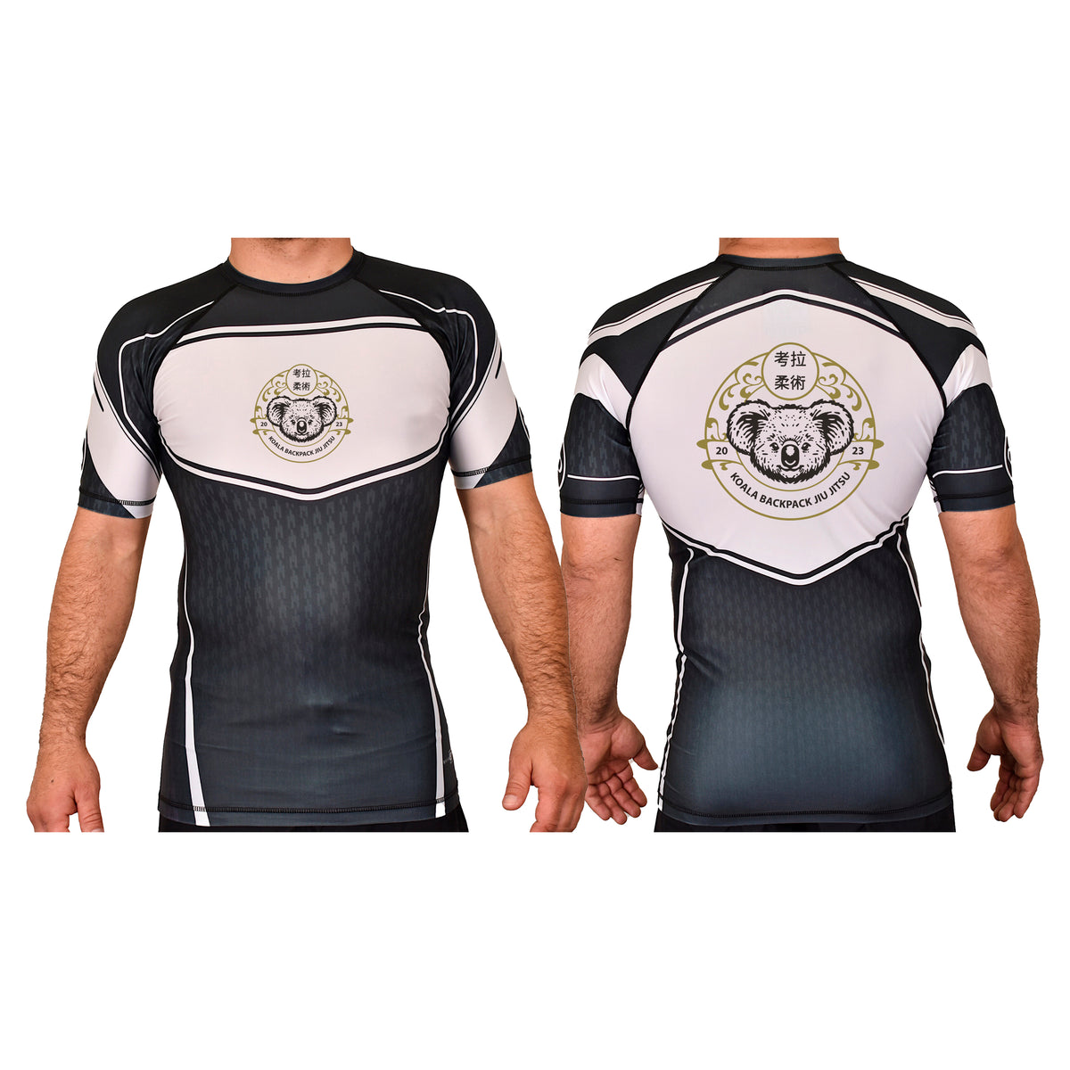 Koala Backpack Jiu Jitsu Academy Rash Guards Black/White #8004 C