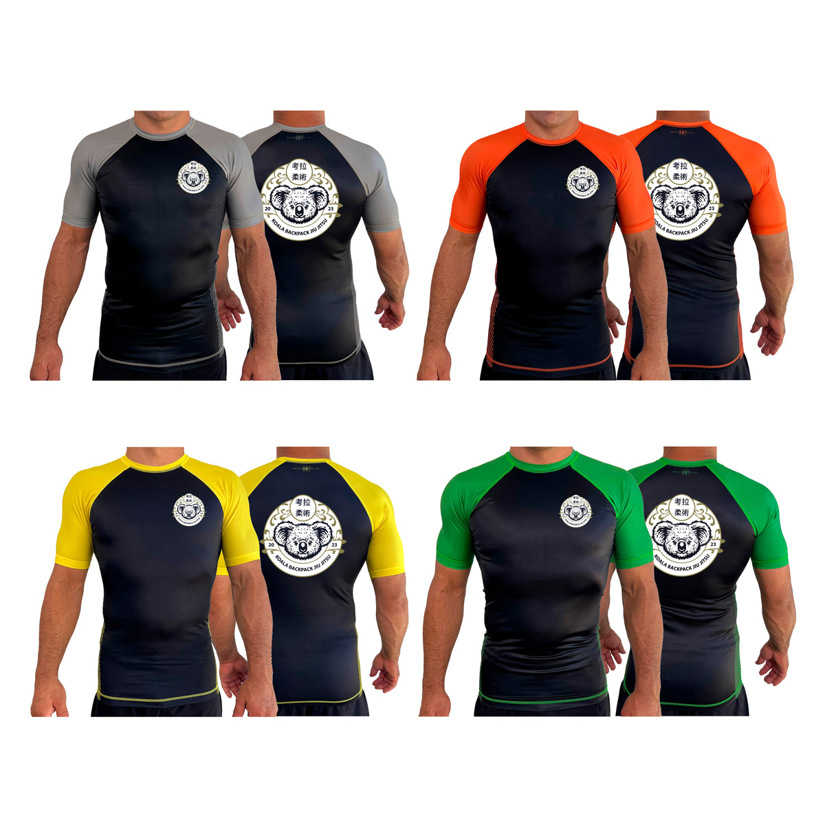 Koala Backpack Jiu Jitsu All Black Ranked Short Sleeve Rash Guards  #8004 C