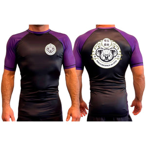Koala Backpack Jiu Jitsu All Black Ranked Short Sleeve Rash Guards #8004 C