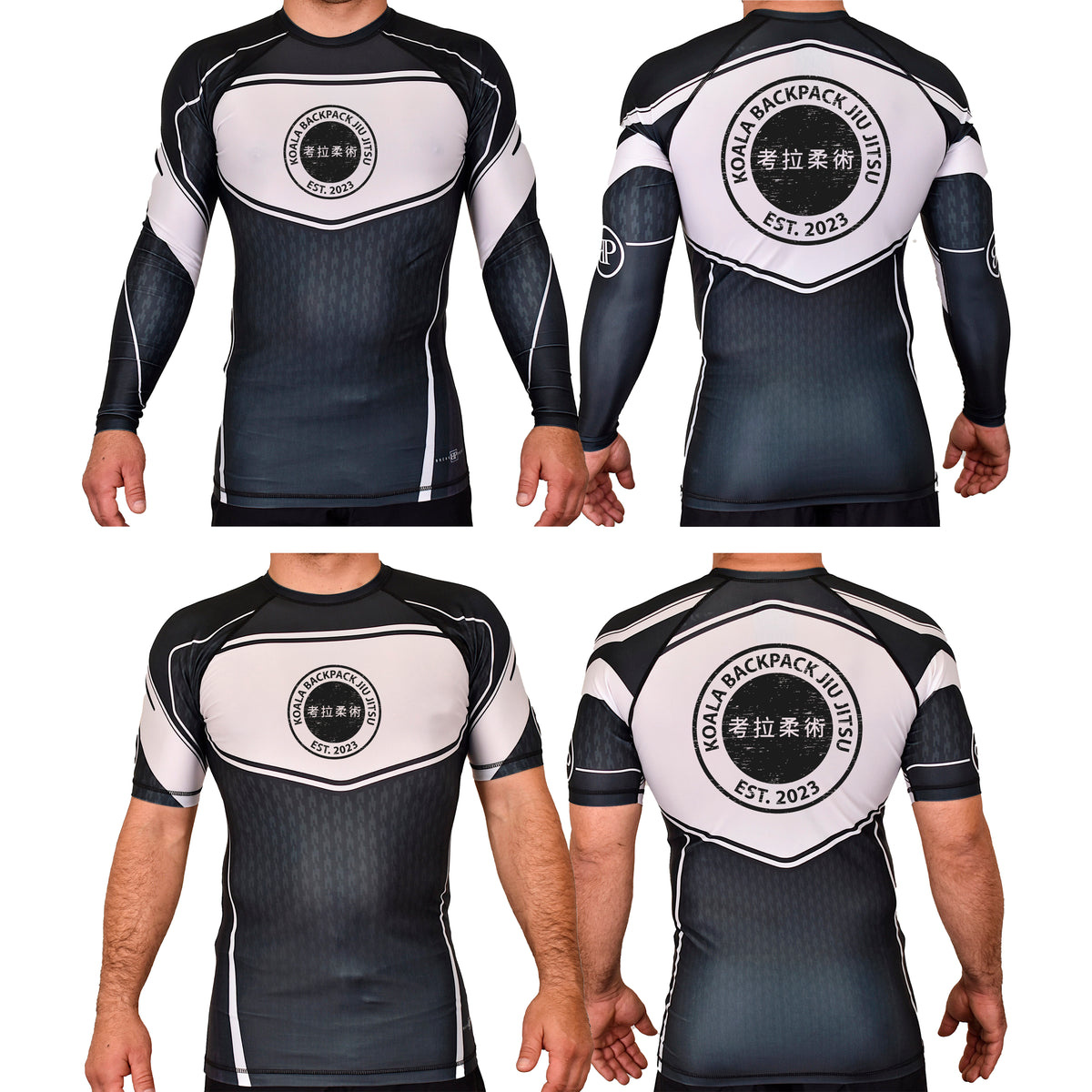 Koala Backpack Jiu Jitsu Academy Rash Guards Black/White #8004 E