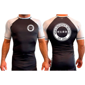 Koala Backpack Jiu Jitsu All Black Ranked Short Sleeve Rash Guards #8004 E