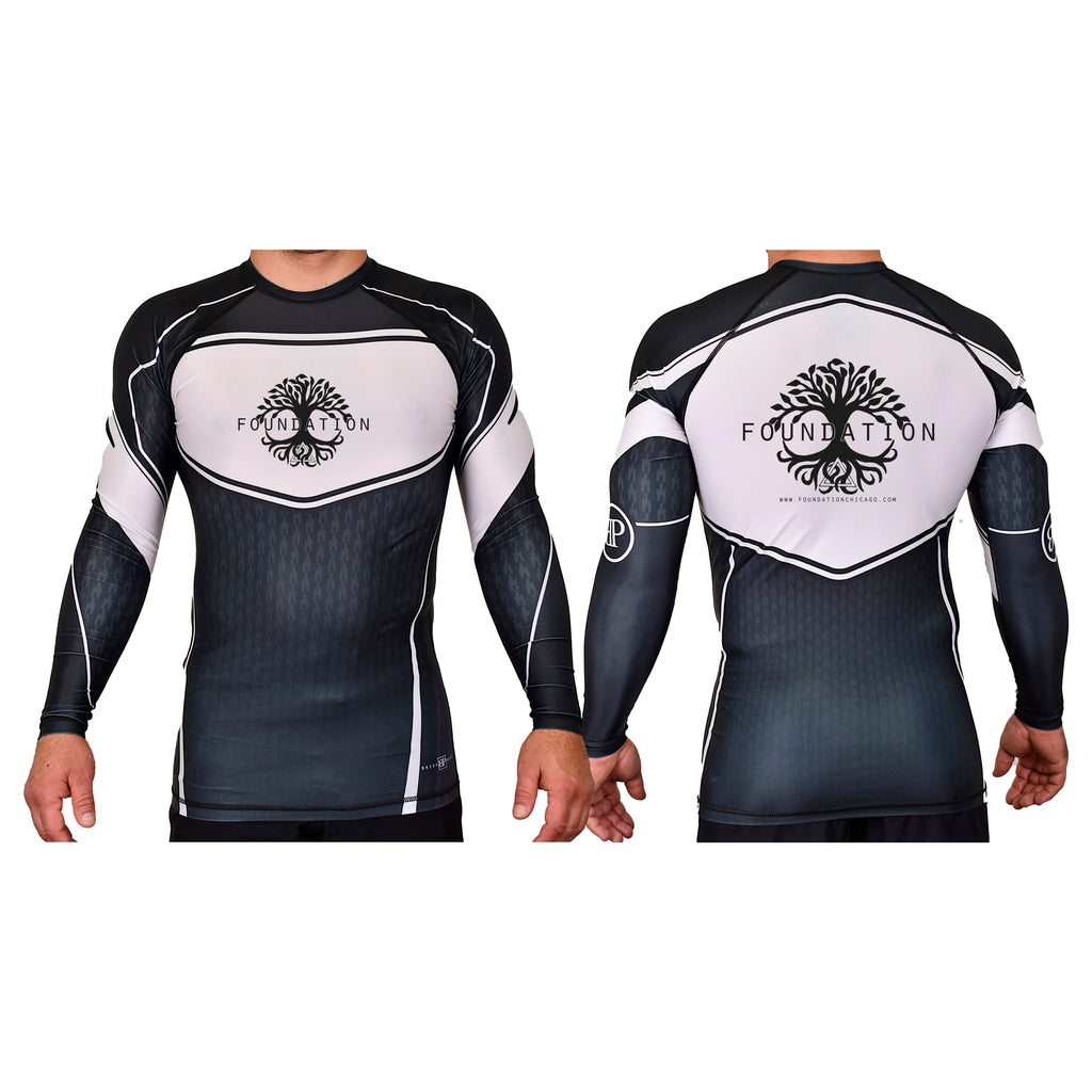 Foundation Chicago Academy Rash Guards Black/White #8005