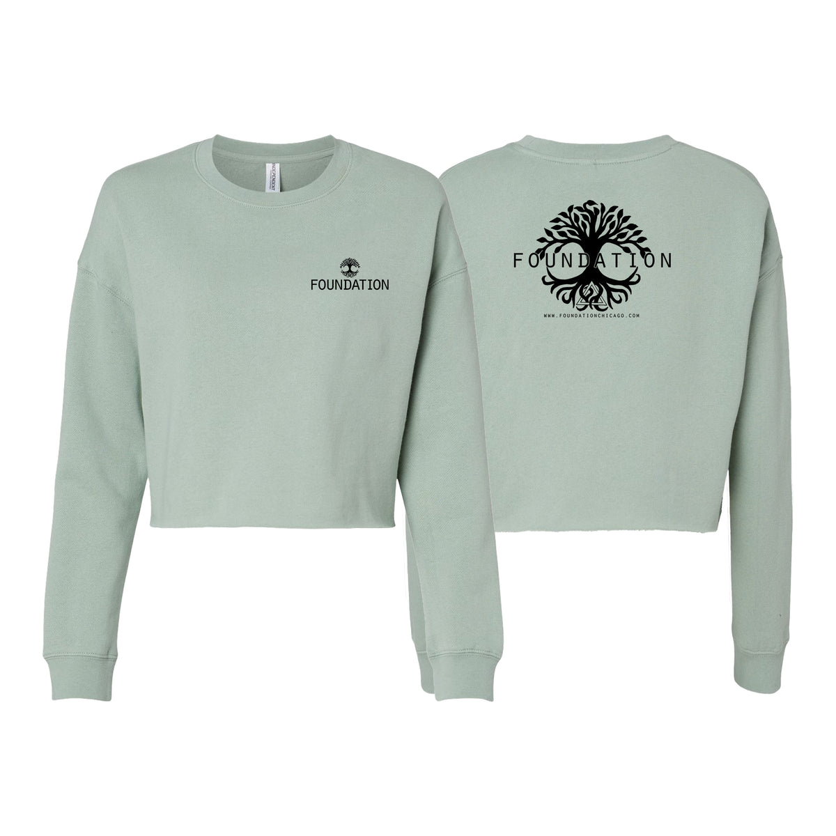 Foundation Chicago Women's Cropped Crewneck Sweatshirt #8005 A