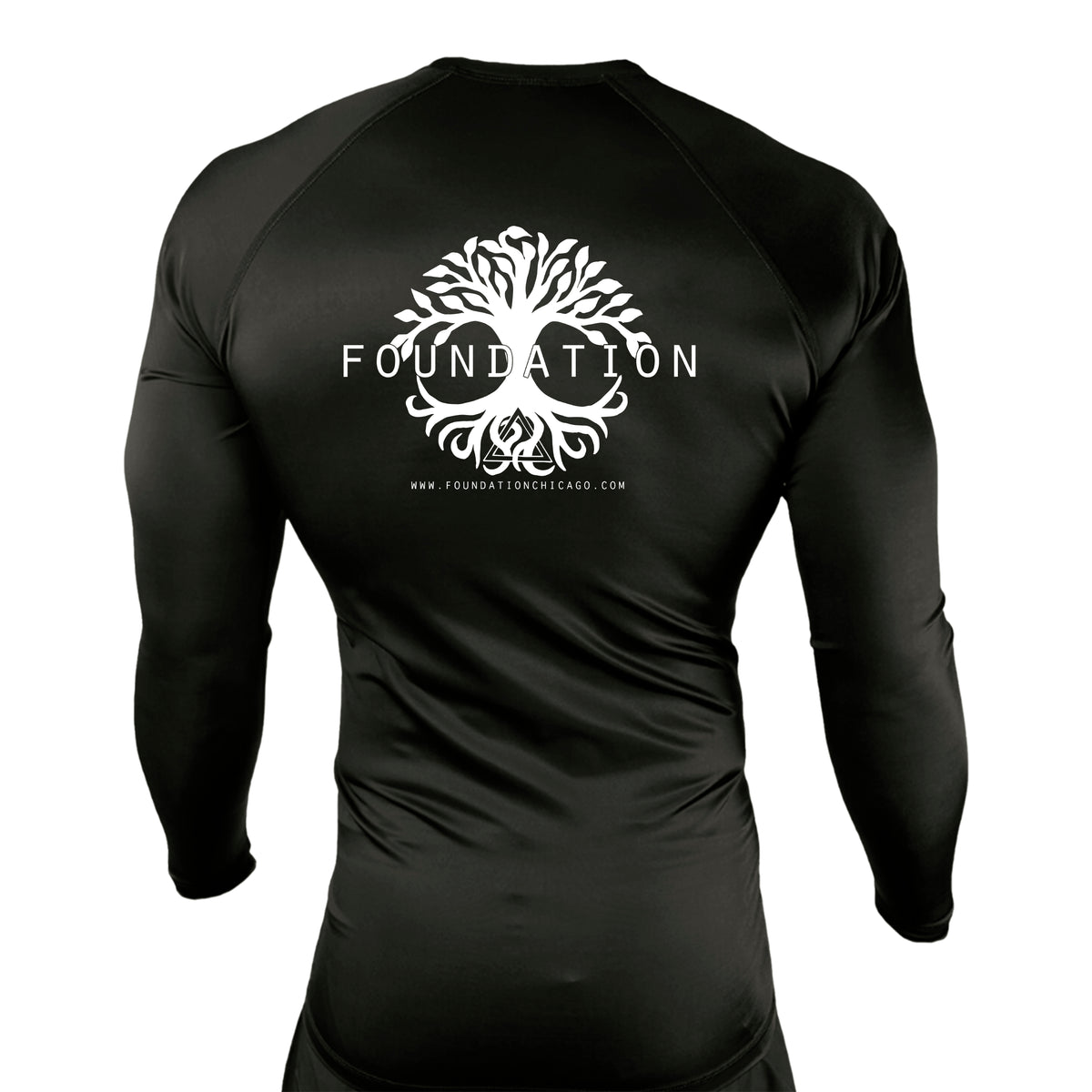 Foundation Chicago All Black Custom Rash Guards Long Sleeves #8005