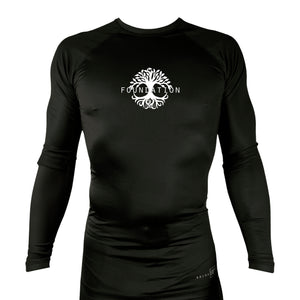 Foundation Chicago All Black Custom Rash Guards Long Sleeves #8005