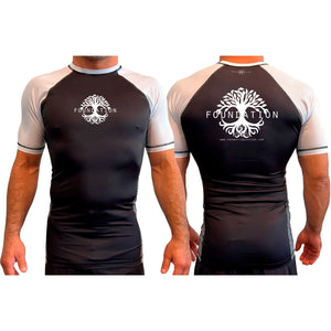 Foundation Chicago All Black Ranked Short Sleeve Rash Guards #8005