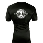 Foundation Chicago All Black Custom Rash Guards Short Sleeves #8005