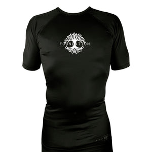 Foundation Chicago All Black Custom Rash Guards Short Sleeves #8005