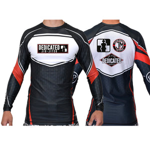 Dedicated Jiu Jitsu Academy Ranked Long Sleeve Rash Guards #8006