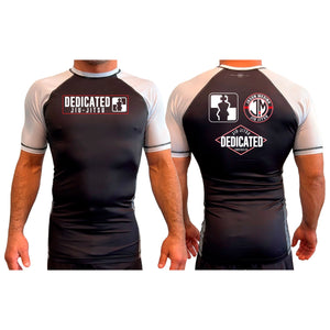 Dedicated Jiu Jitsu All Black Ranked Short Sleeve Rash Guards  #8006