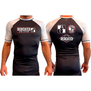 Dedicated Jiu Jitsu All Black Ranked Short Sleeve Rash Guards #8006