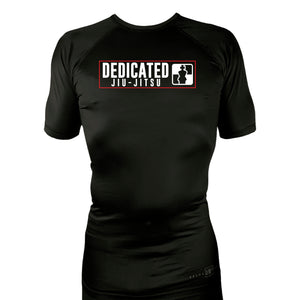 Dedicated Jiu Jitsu All Black Custom Rash Guards Short Sleeves #8006
