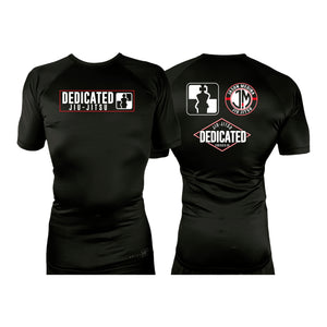 Dedicated Jiu Jitsu All Black Custom Rash Guards Short Sleeves #8006