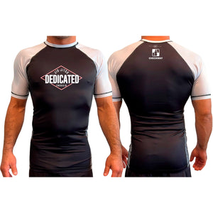 Dedicated Jiu Jitsu All Black Ranked Short Sleeve Rash Guards #8006 B