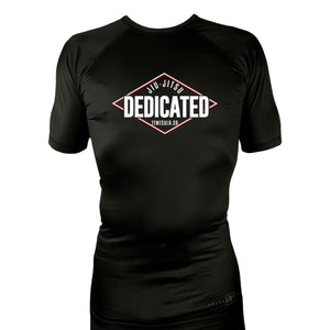 Dedicated Jiu Jitsu All Black Rash Guards Short Sleeves #8006 B