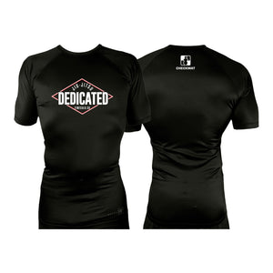 Dedicated Jiu Jitsu All Black Rash Guards Short Sleeves #8006 B