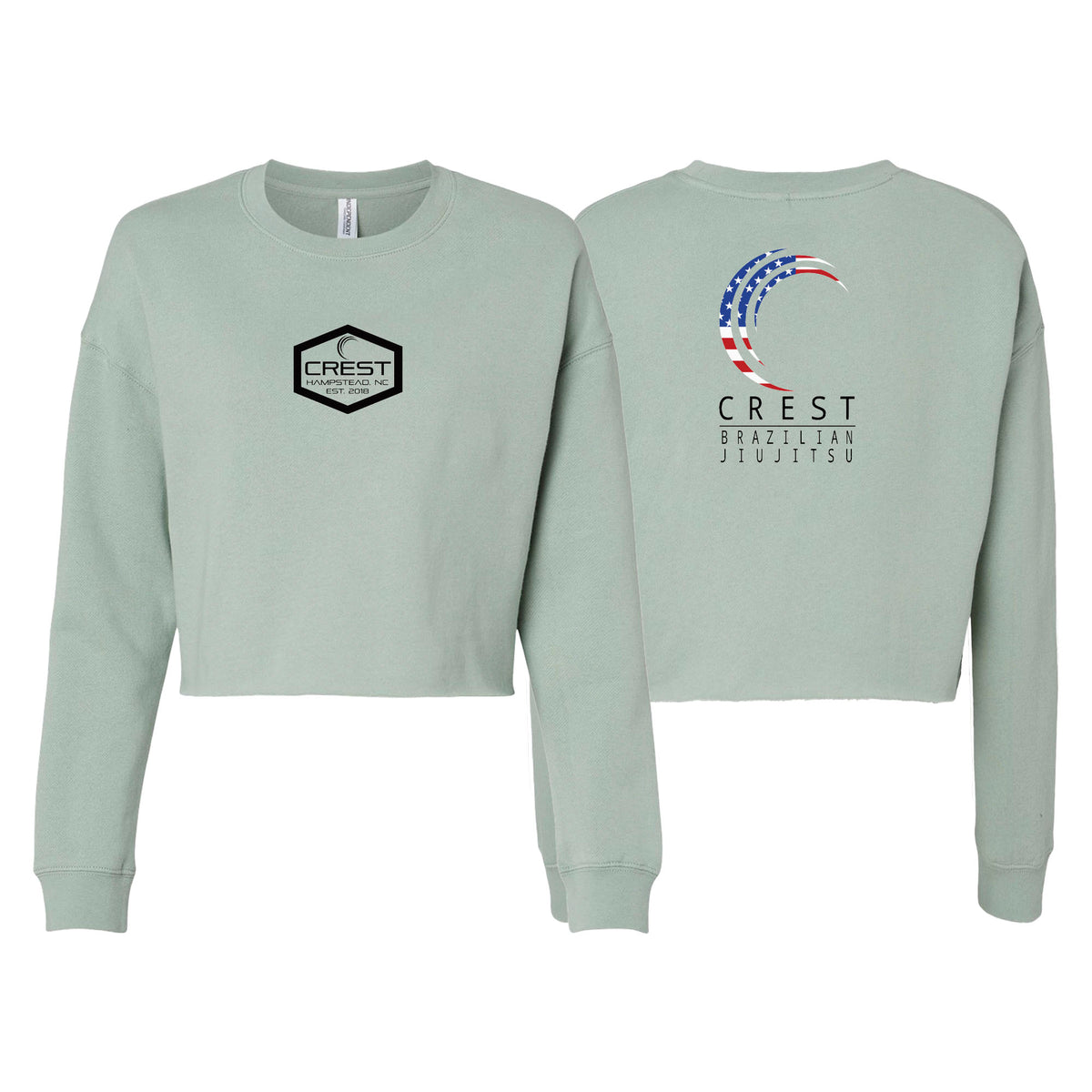 Crest Brazilian Jiu Jitsu Women's Cropped Crewneck Sweatshirt #8008 A