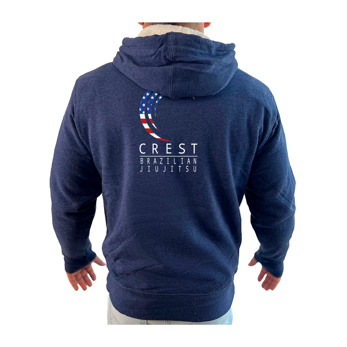Crest Brazilian Jiu Jitsu Academy Sherpa Lined Zip-Up Hoodie #8008 A