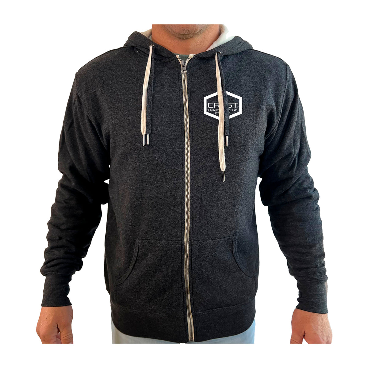 Crest Brazilian Jiu Jitsu Academy Sherpa Lined Zip-Up Hoodie #8008 A