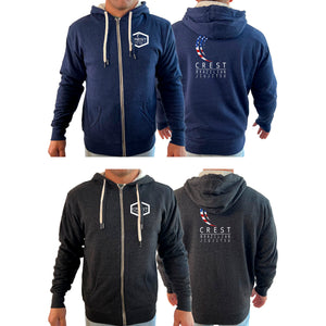 Crest Brazilian Jiu Jitsu Academy Sherpa Lined Zip-Up Hoodie #8008 A