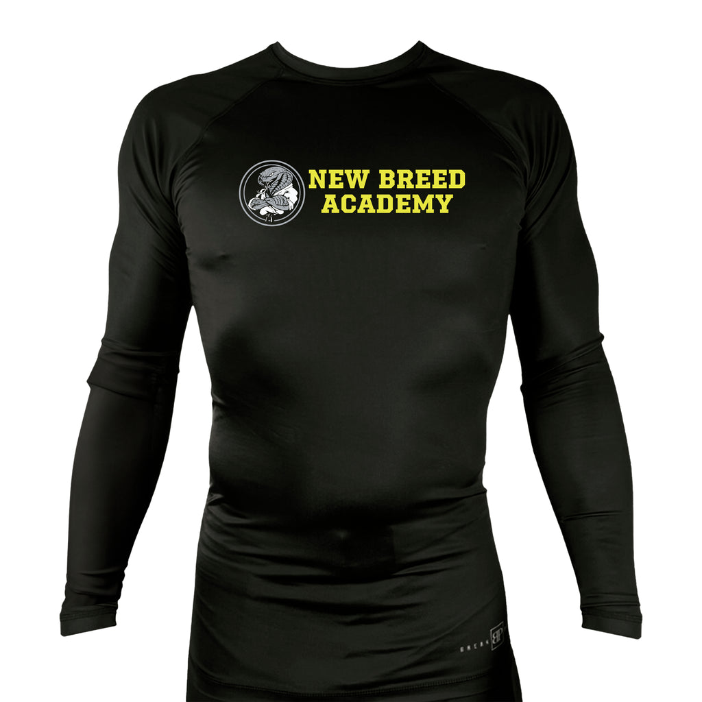 New Breed All Black Custom Rash Guards Long Sleeves #8009