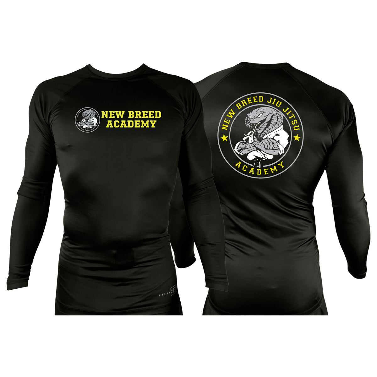 New Breed All Black Custom Rash Guards Long Sleeves #8009