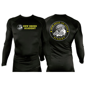 New Breed All Black Custom Rash Guards Long Sleeves #8009