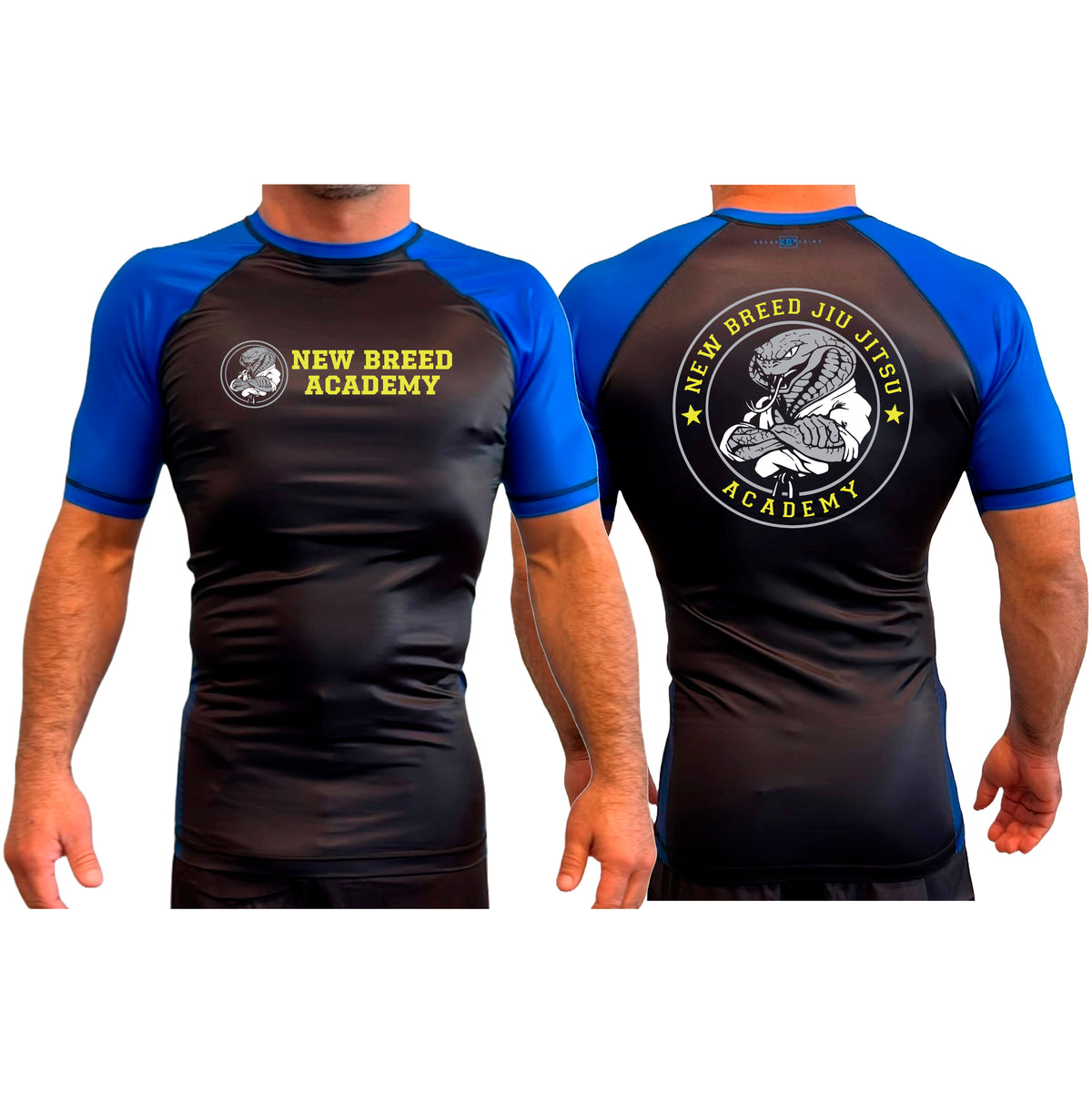 New Breed All Black Ranked Short Sleeve Rash Guards #8009