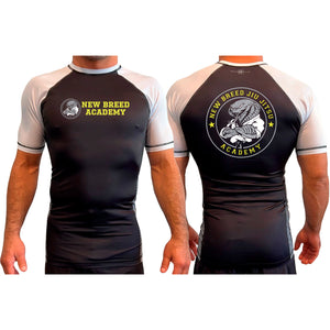 New Breed All Black Ranked Short Sleeve Rash Guards #8009