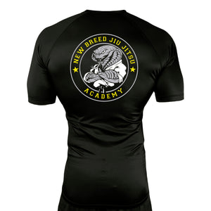 New Breed All Black Custom Rash Guards Short Sleeves #8009