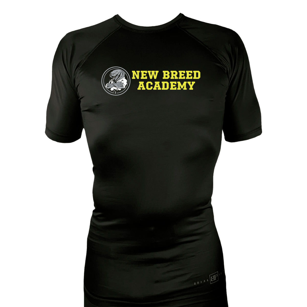 New Breed All Black Custom Rash Guards Short Sleeves #8009
