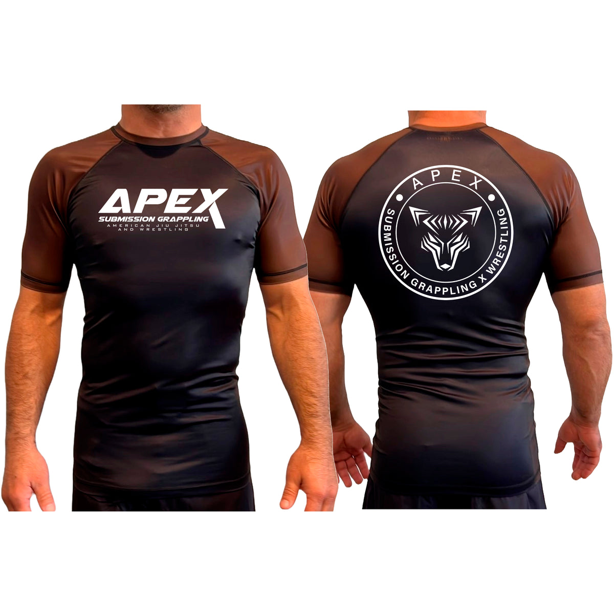 American Top Team Ashburn All Black Ranked Short Sleeve Rash Guards #8010
