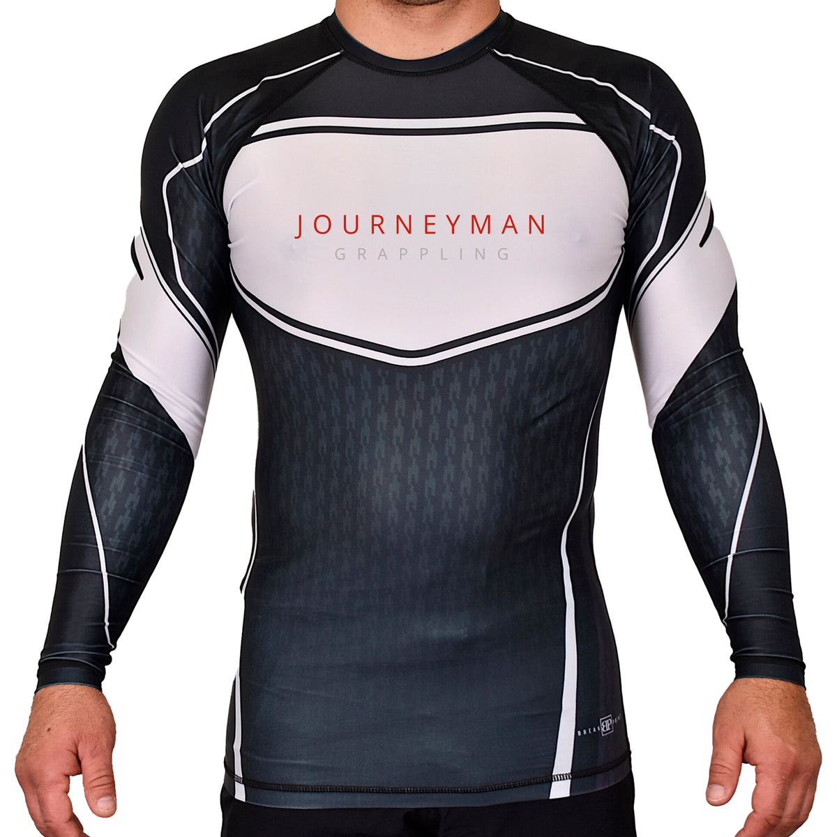 Journeyman Grappling Academy Rash Guards Black/White #8011 A