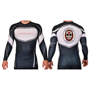 Journeyman Grappling Academy Rash Guards Black/White #8011 A