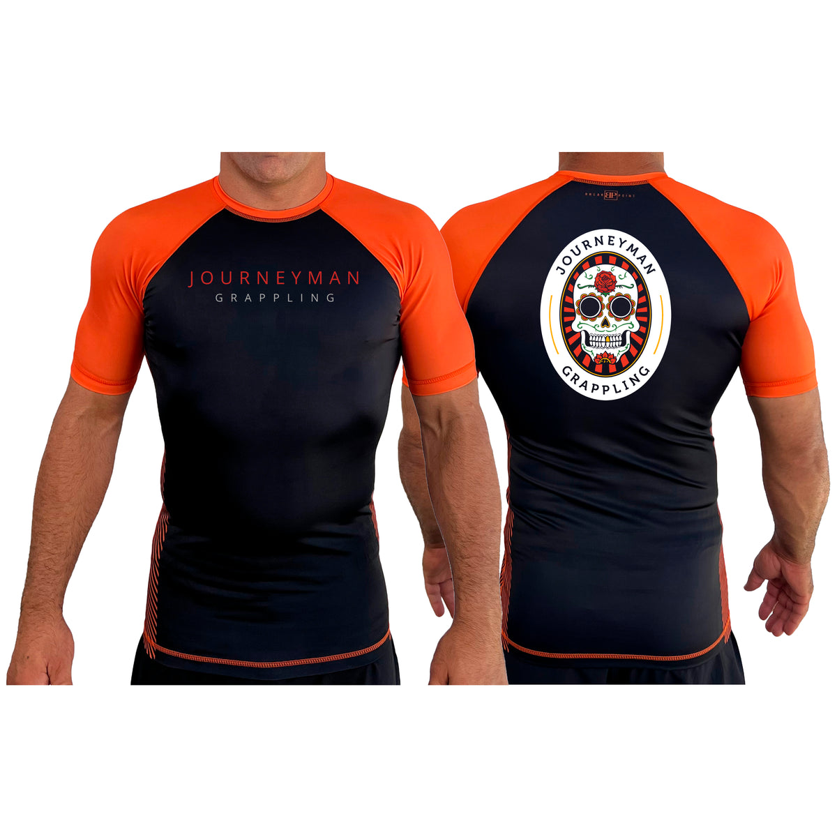 Journeyman Grappling All Black Ranked Short Sleeve Rash Guards  #8011 A