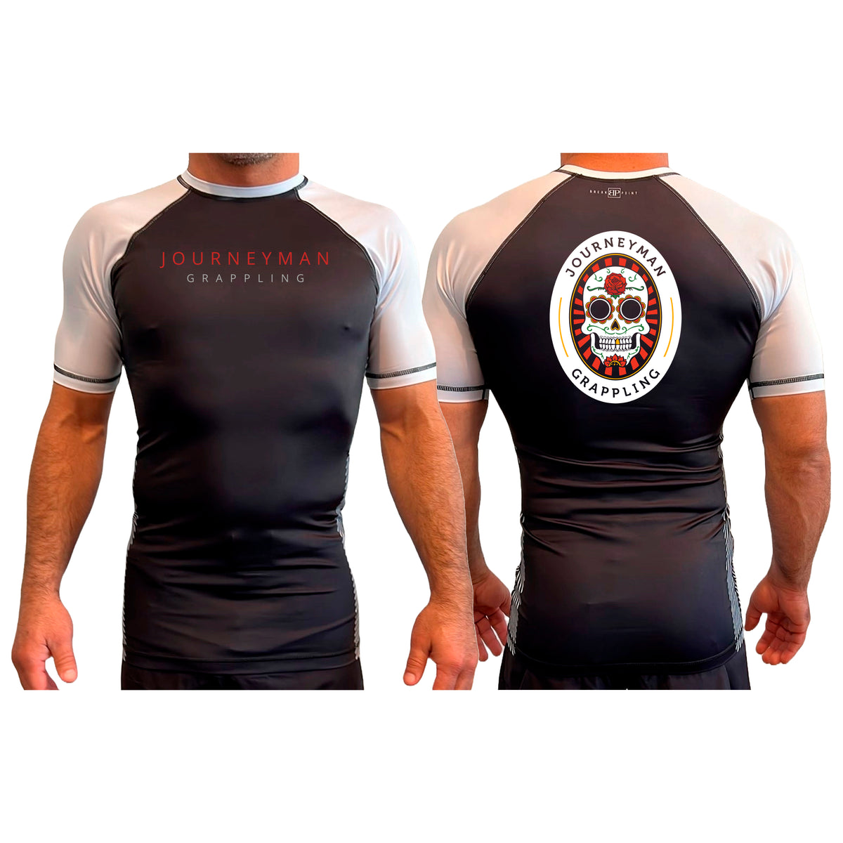 Journeyman Grappling All Black Ranked Short Sleeve Rash Guards  #8011 A