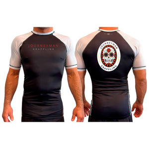 Journeyman Grappling All Black Ranked Short Sleeve Rash Guards  #8011 A